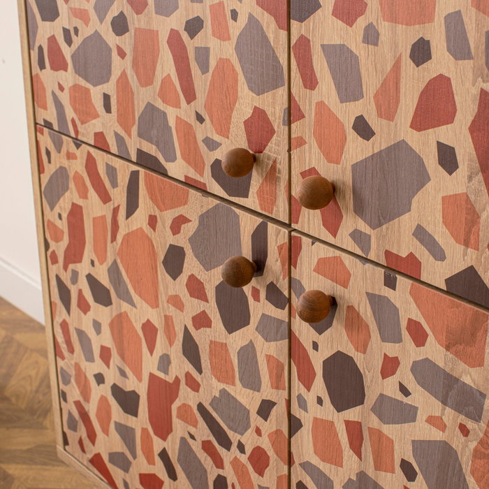 Hanah Home Armario Multiusos Pebble 95x111x36cm Tablero de Partículas Melamina